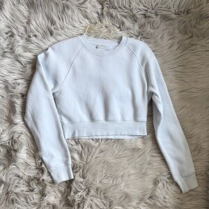 Aritzia TNA Cozy Cropped Crewneck Sweatshirt - Light Blue